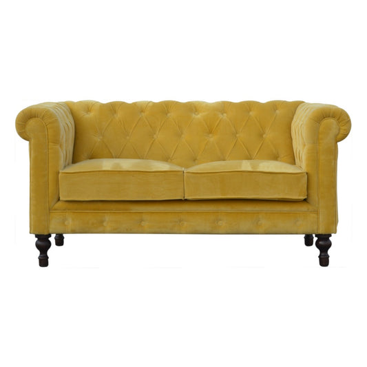 mustard chesterfield for maximilist decor trend