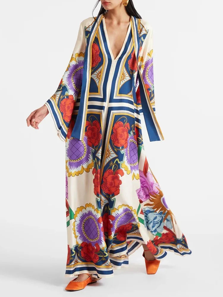 Print Patchwork Maxi Dress