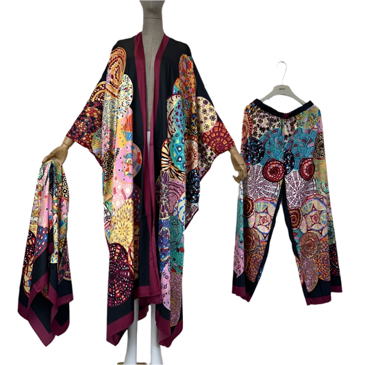 Classic bohemian print kimonos 2 piece sets